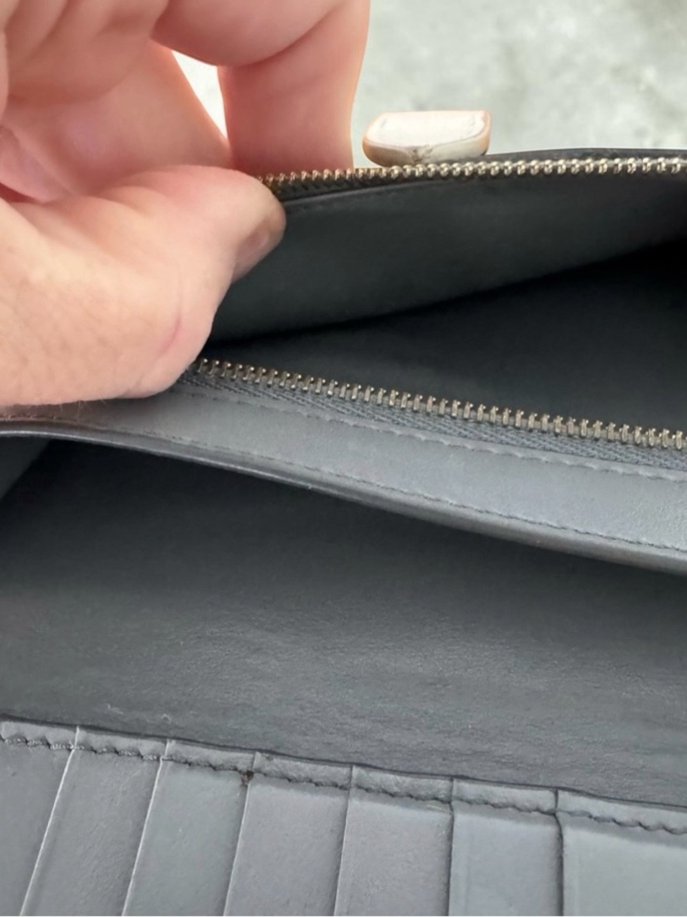 Gorgeous Gray Celine Leather with Cream Strap - Picture 6 of 9